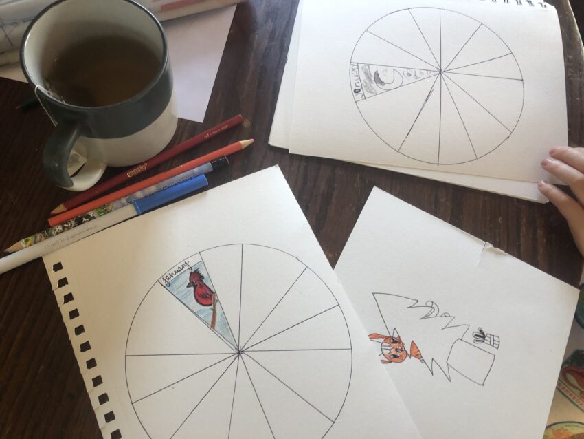 Creating a phenology wheel is perfect for homeschooling in January
